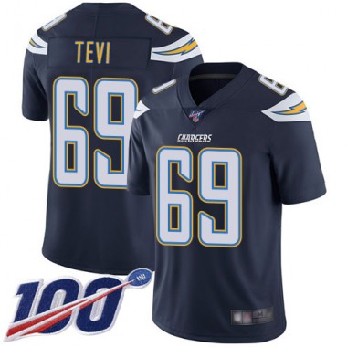 Los Angeles Chargers NFL Football Sam Tevi Navy Blue Jersey Men Limited  #69 Home 100th Season Vapor Untouchable->los angeles chargers->NFL Jersey